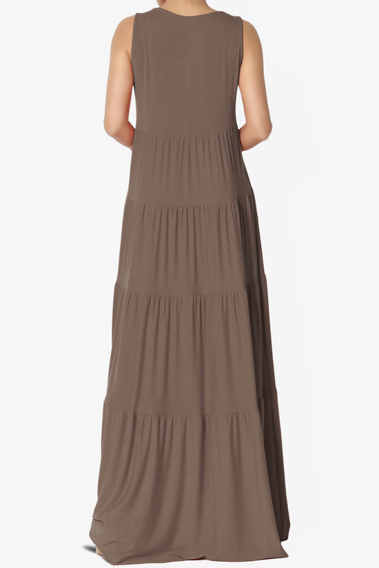 Macie Sleeveless Tiered Long Maxi Dress MOCHA_2