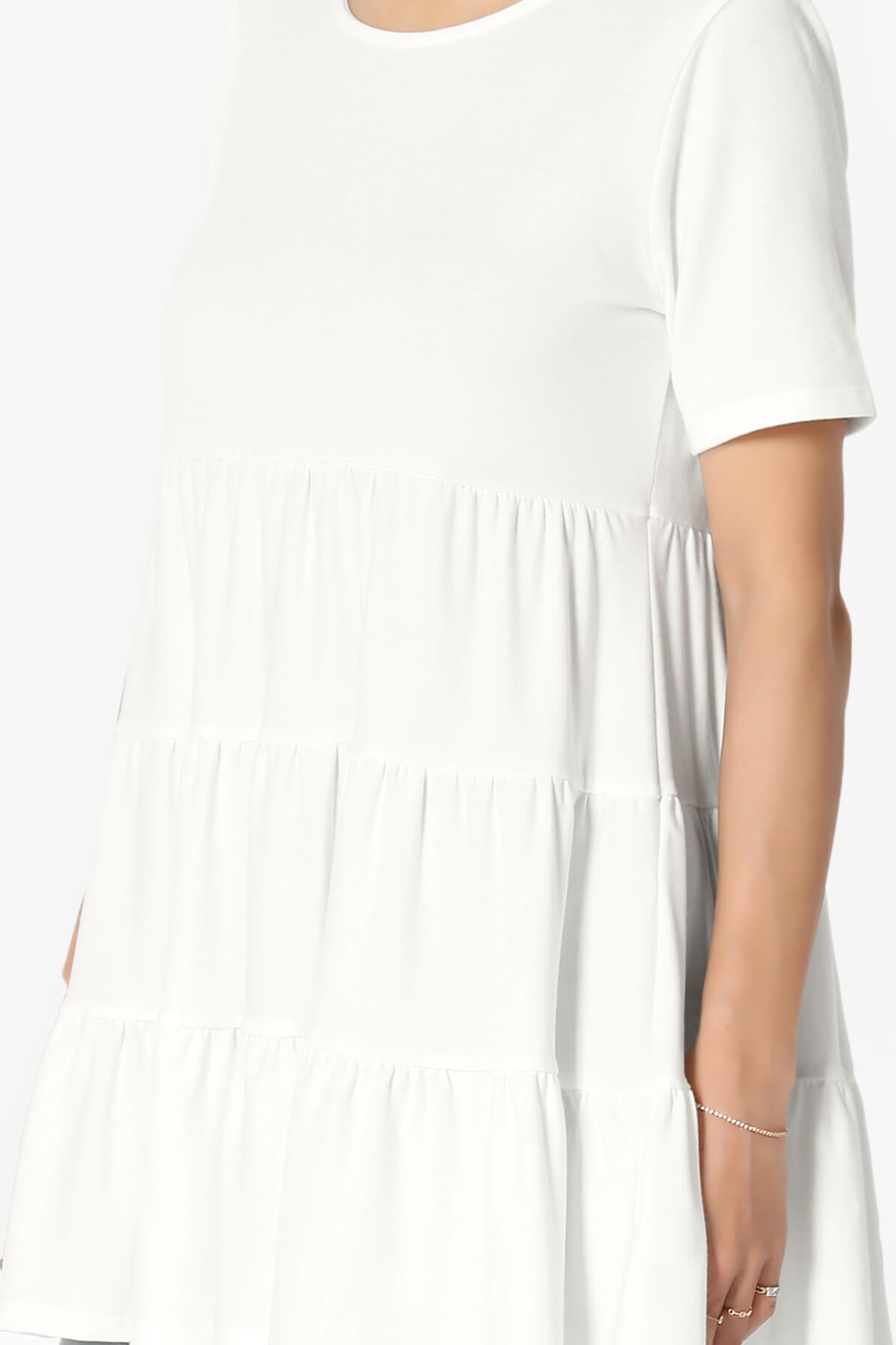 Maiika Short Sleeve Tiered Ruffle Tunic BONE_5