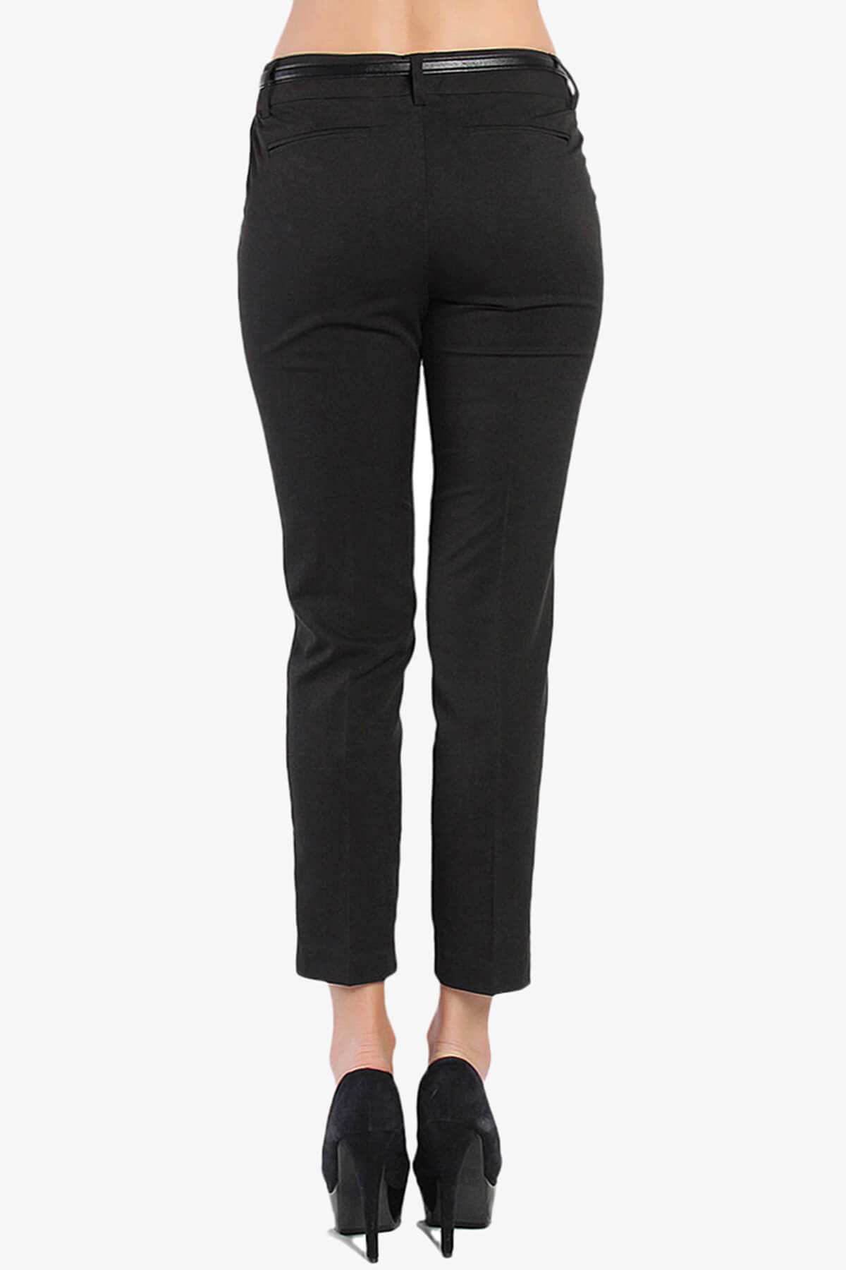 Manon Belted Ankle Trouser Pants BLACK_2