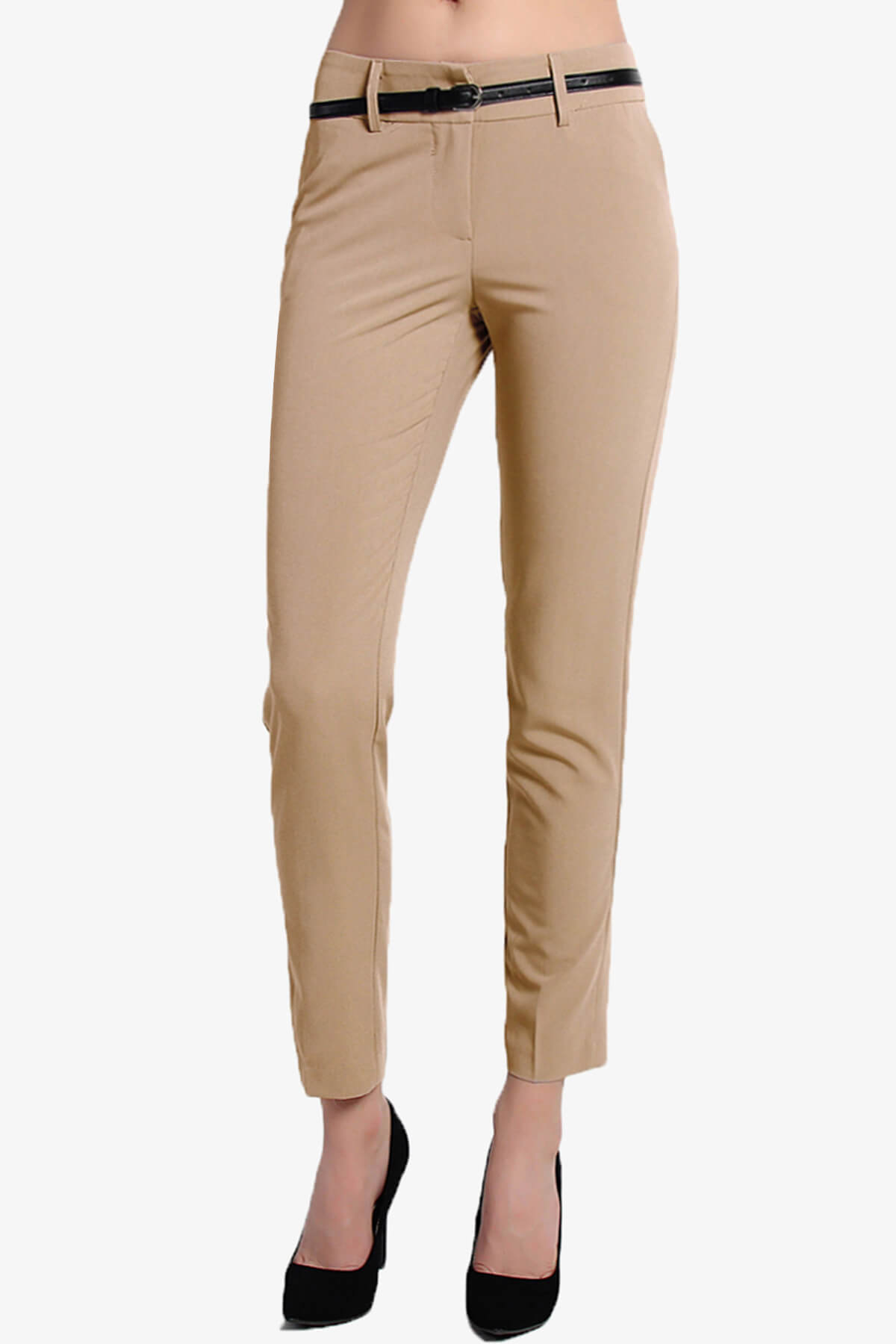 Manon Belted Ankle Trouser Pants TAUPE_1