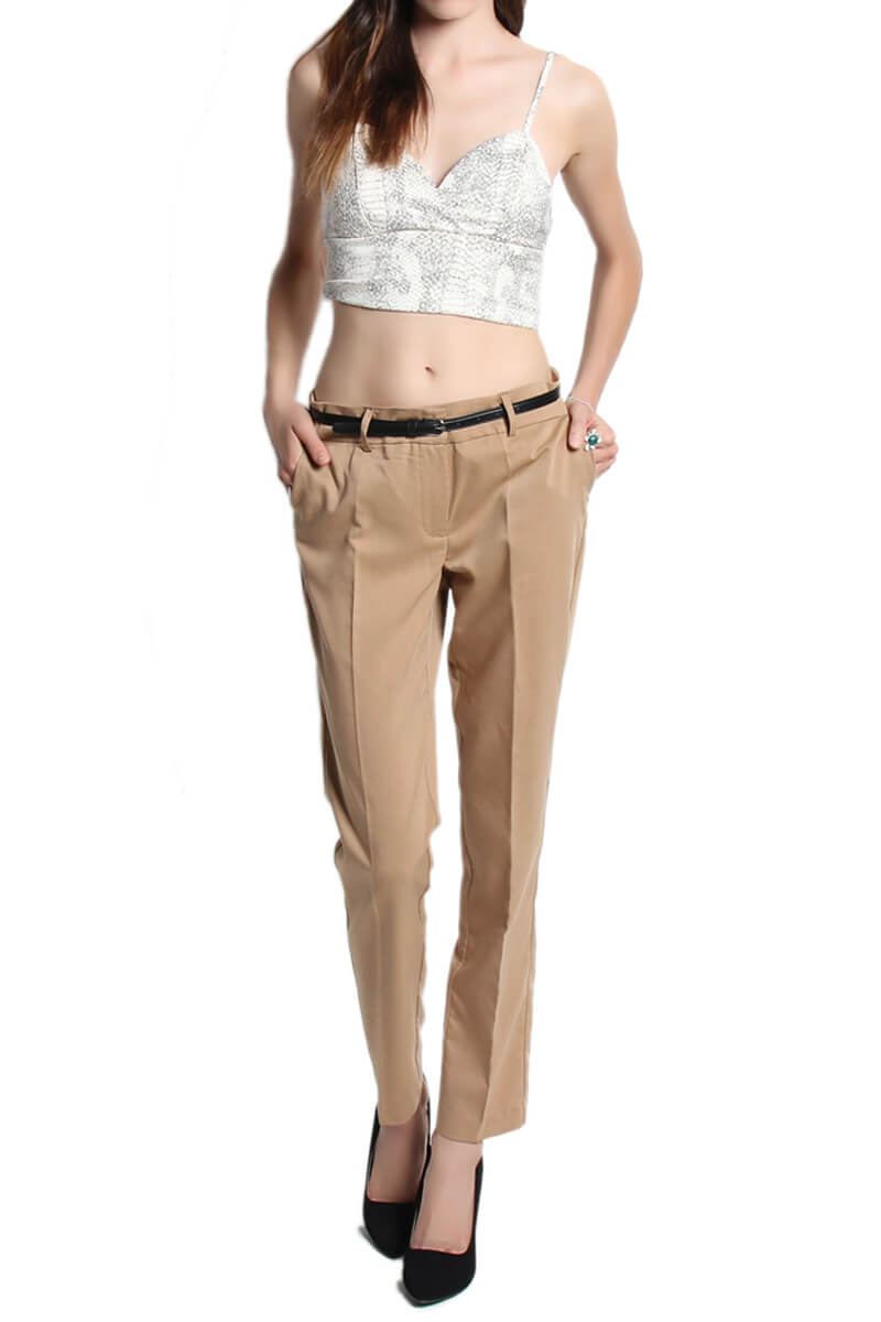 Manon Belted Ankle Trouser Pants TAUPE_6