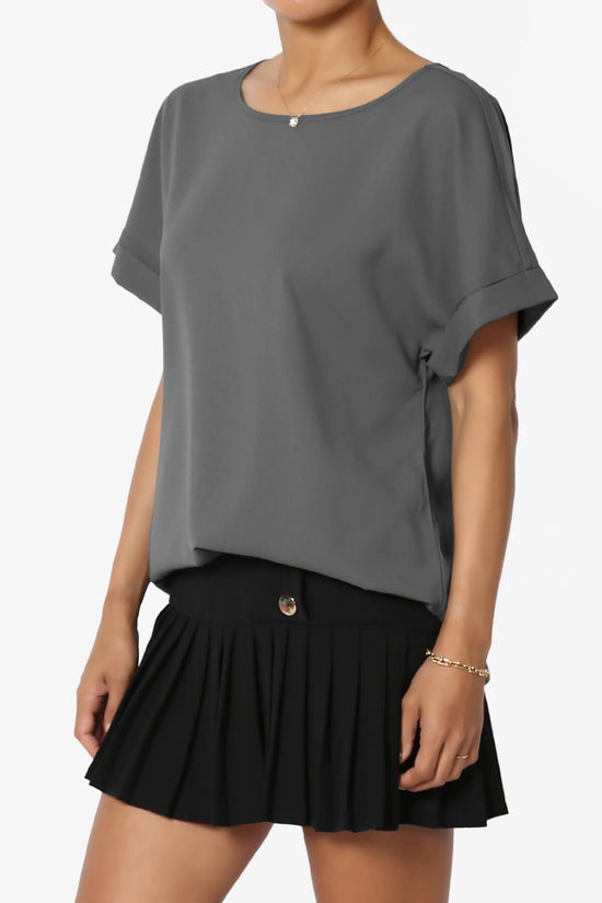 Load image into Gallery viewer, Marla Lightweight Woven Dolman Top ASH GREY_3
