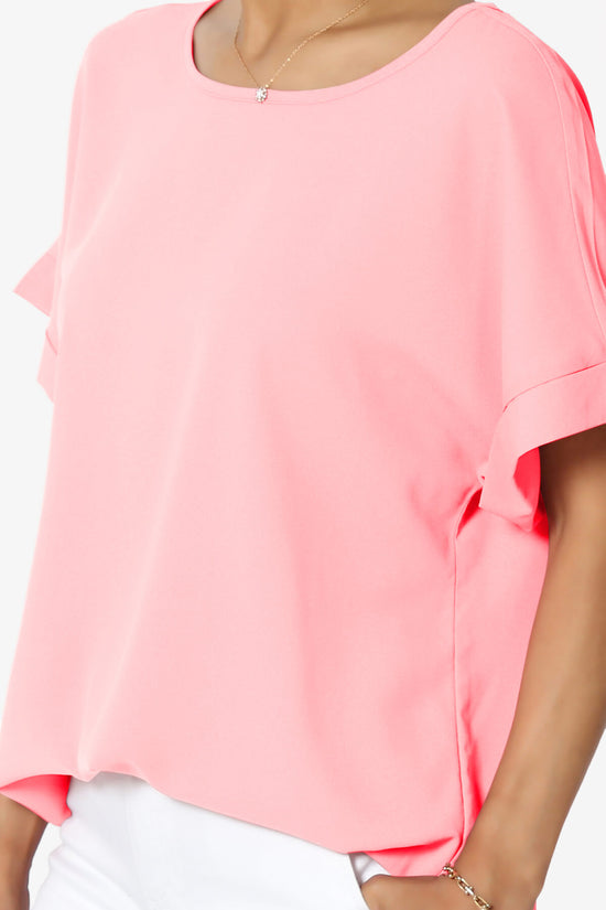 Load image into Gallery viewer, Marla Lightweight Woven Dolman Top BRIGHT PINK_5
