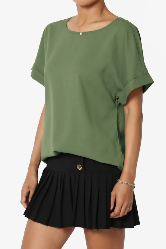 Load image into Gallery viewer, Marla Lightweight Woven Dolman Top DUSTY OLIVE_3
