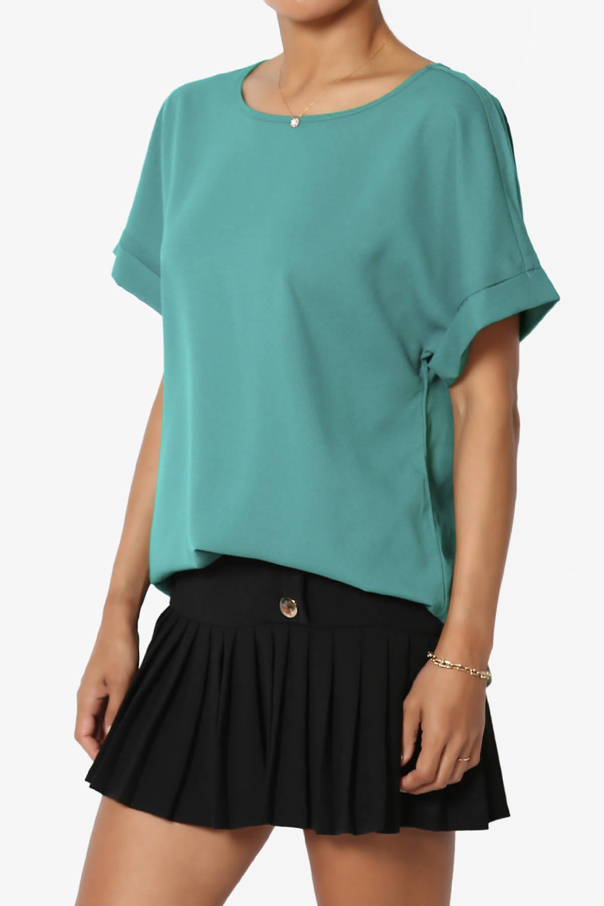 Load image into Gallery viewer, Marla Lightweight Woven Dolman Top DUSTY TEAL_3
