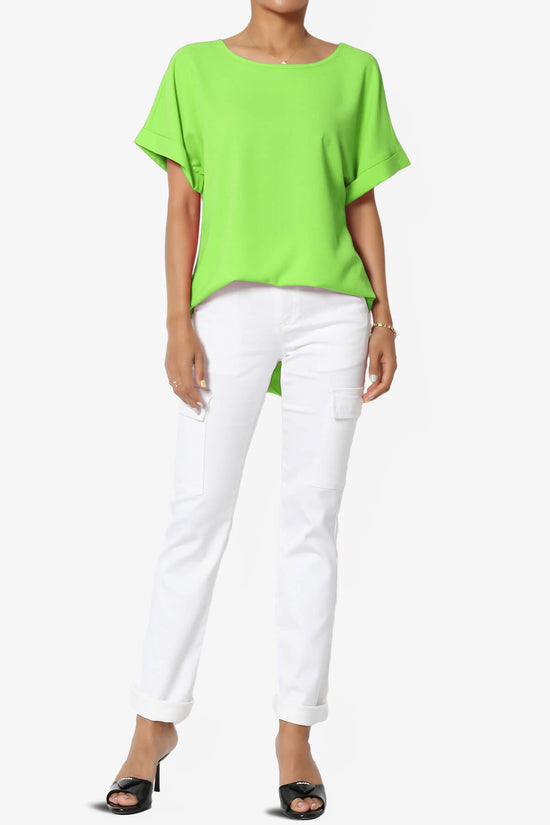 Load image into Gallery viewer, Marla Lightweight Woven Dolman Top GREEN_6
