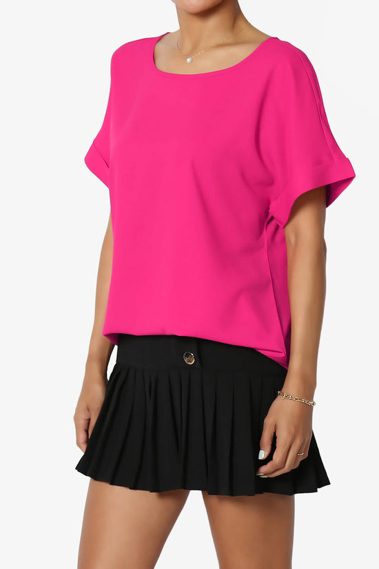 Load image into Gallery viewer, Marla Lightweight Woven Dolman Top HOT PINK_3
