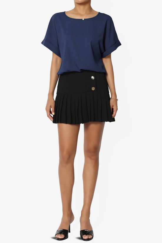 Load image into Gallery viewer, Marla Lightweight Woven Dolman Top LIGHT NAVY_6
