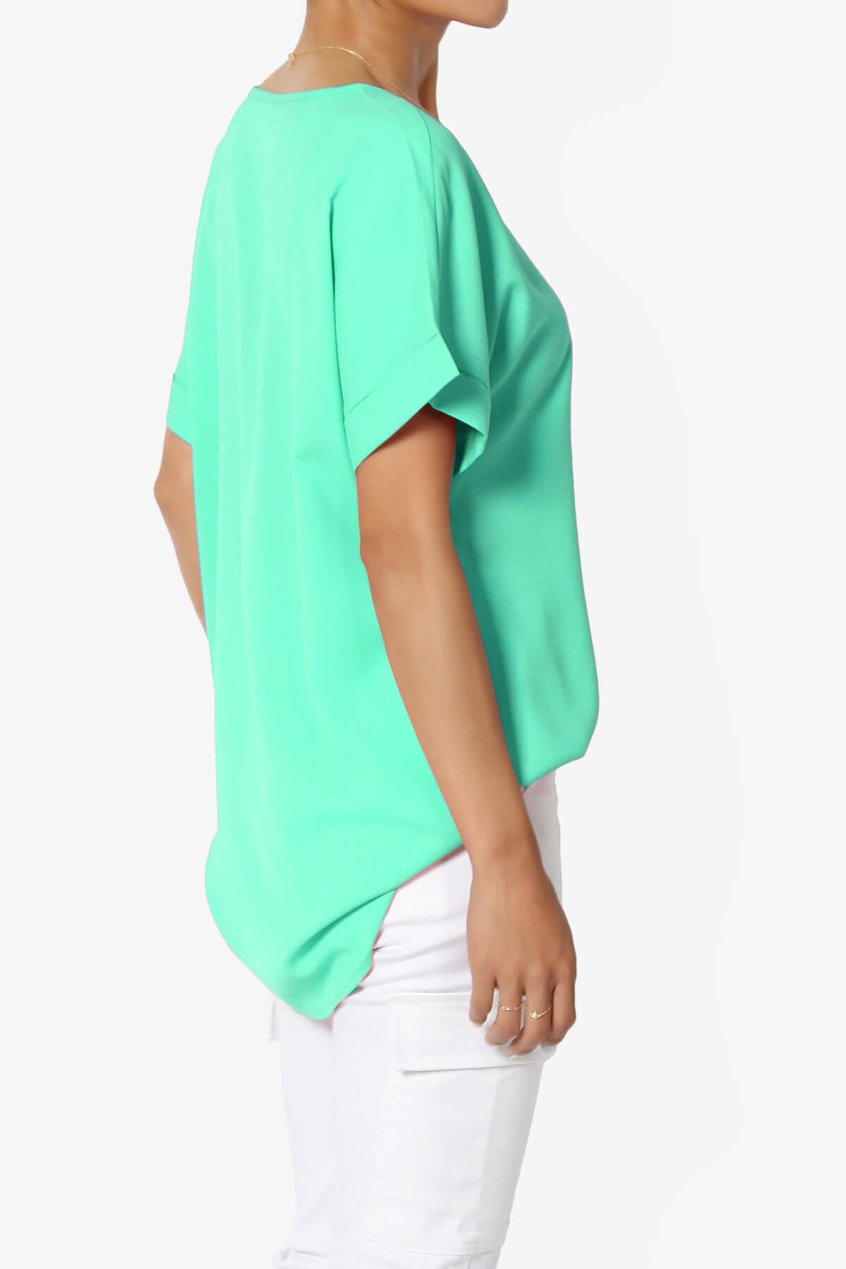 Load image into Gallery viewer, Marla Lightweight Woven Dolman Top MINT_4
