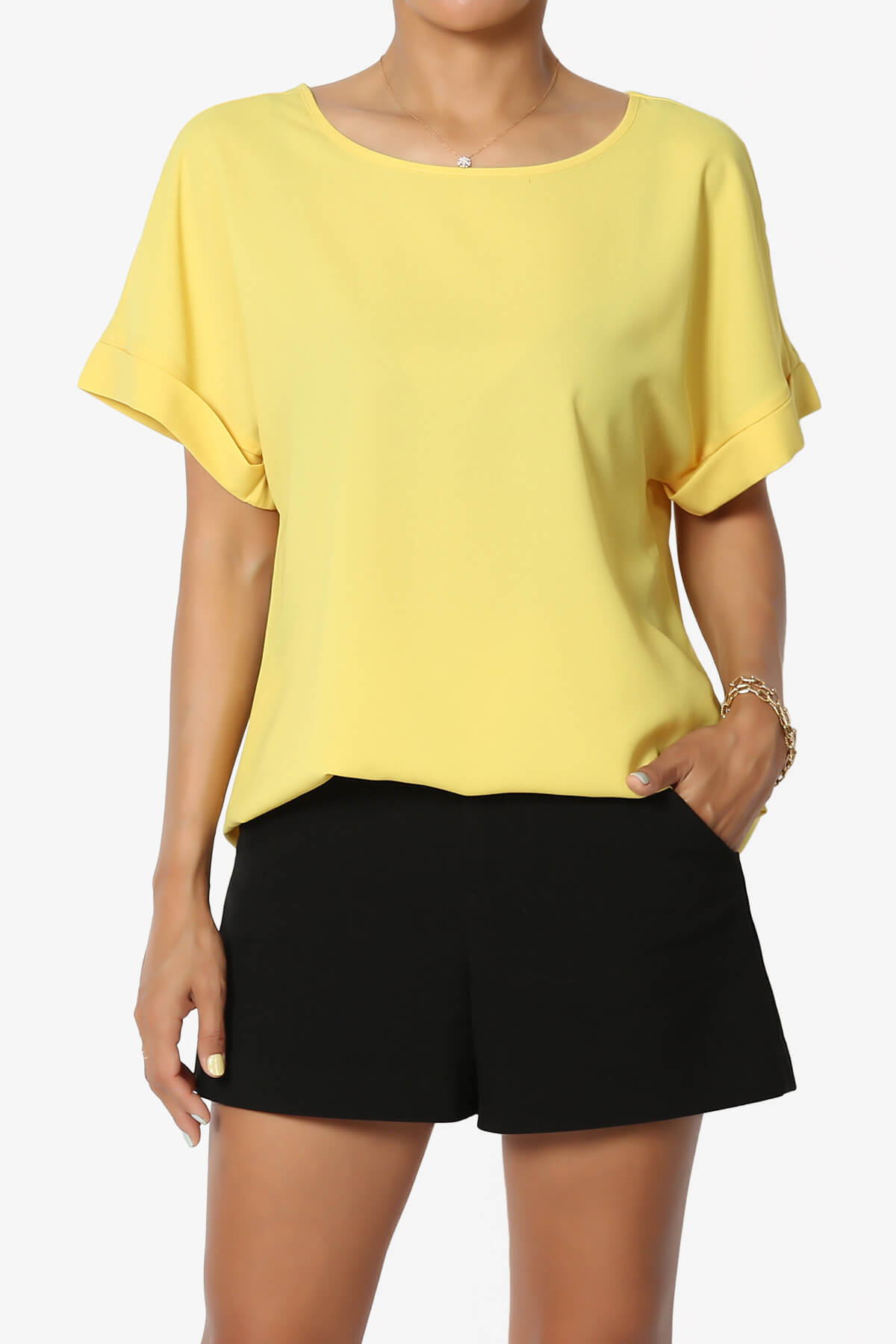 Load image into Gallery viewer, Marla Lightweight Woven Dolman Top YELLOW_1
