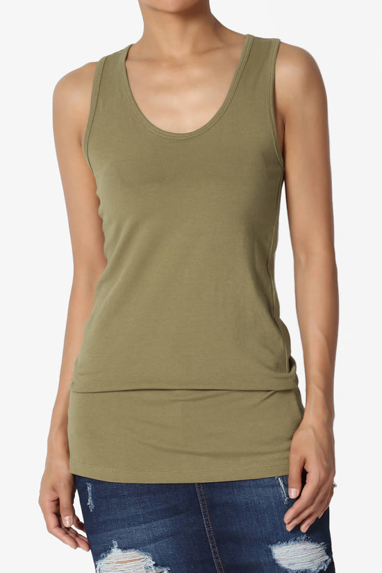 Load image into Gallery viewer, Marnie Racerback Tank Top OLIVE KHAKI_1
