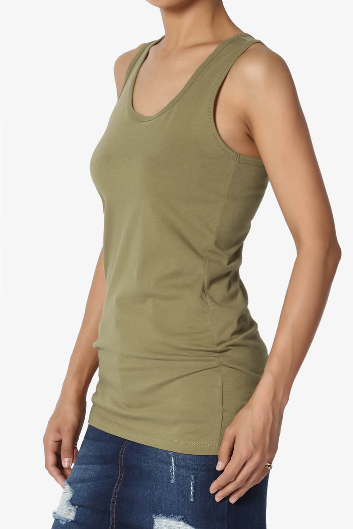 Load image into Gallery viewer, Marnie Racerback Tank Top OLIVE KHAKI_3
