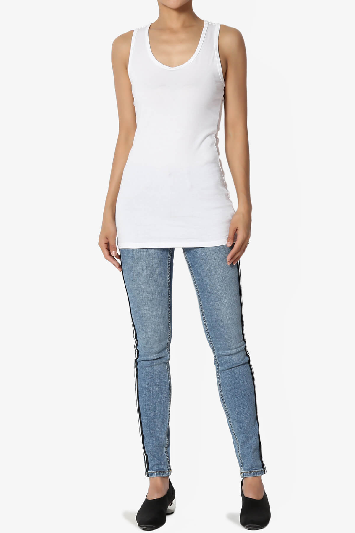 Load image into Gallery viewer, Marnie Racerback Tank Top WHITE_6
