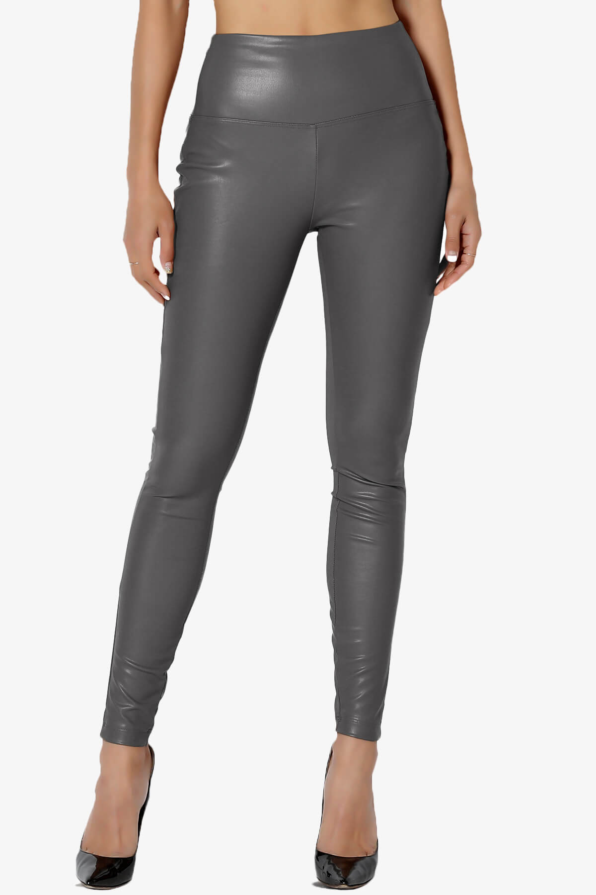 Mayari High Rise Faux Leather Leggings ASH GREY_1
