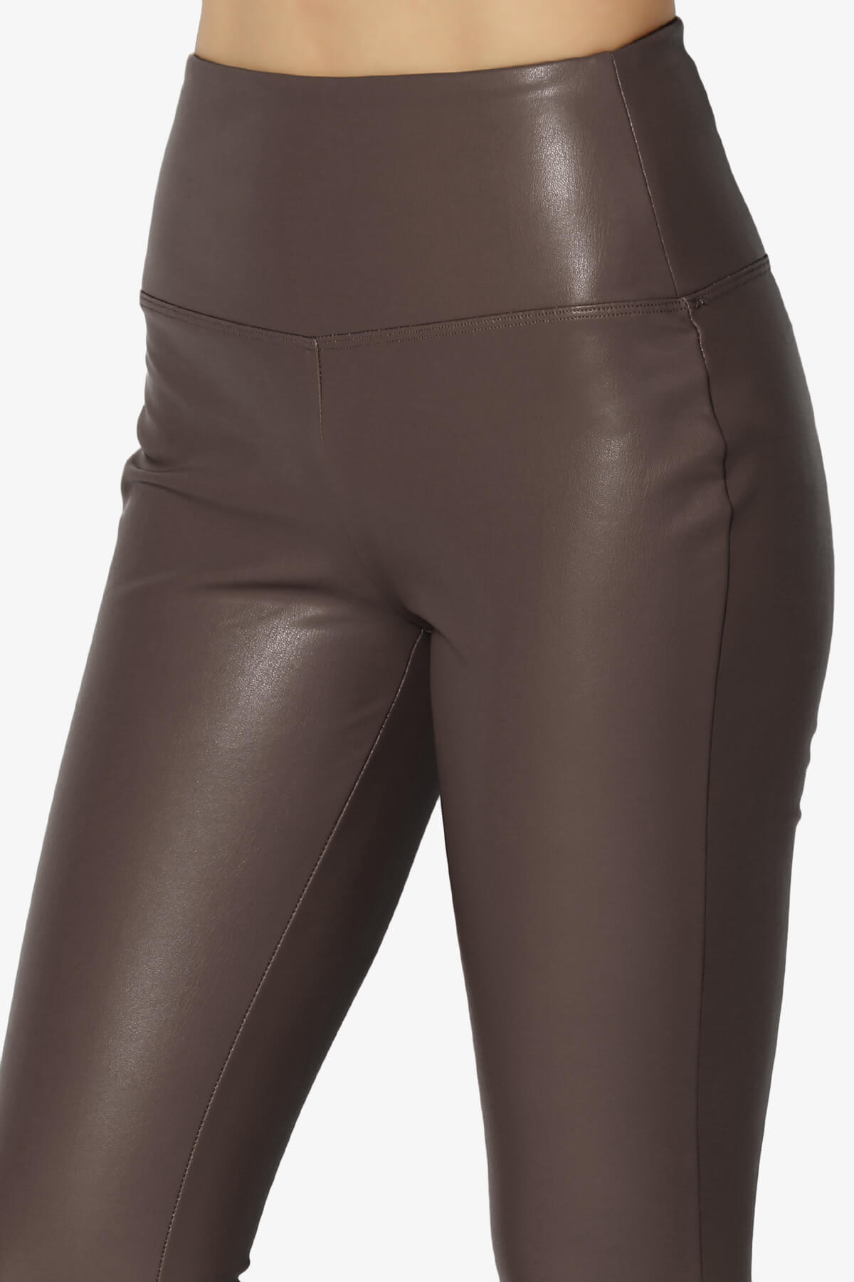 Mayari High Rise Faux Leather Leggings BROWN_5