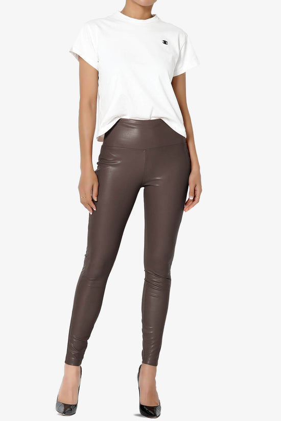 Mayari High Rise Faux Leather Leggings BROWN_6