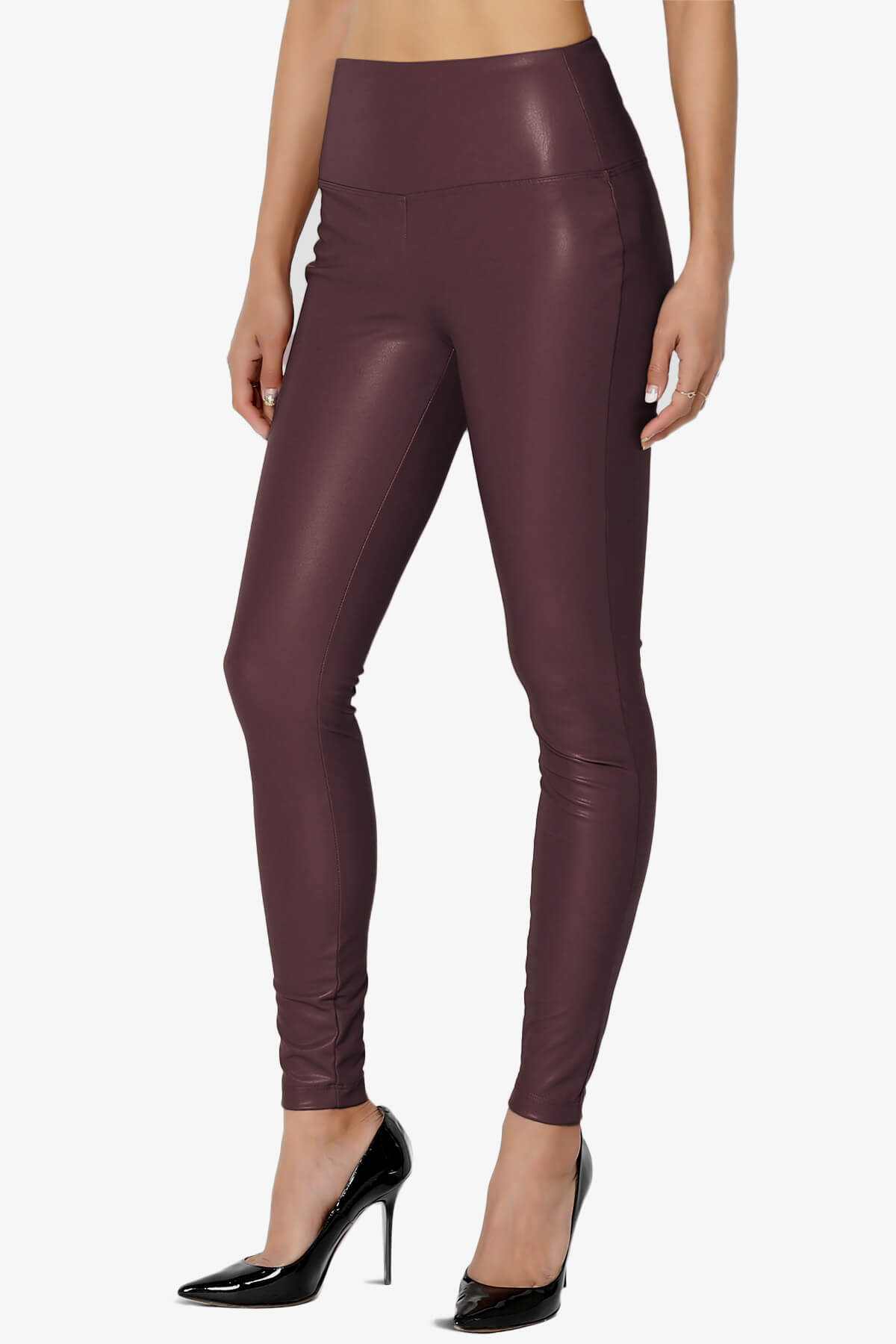 Mayari High Rise Faux Leather Leggings DARK BURGUNDY_3