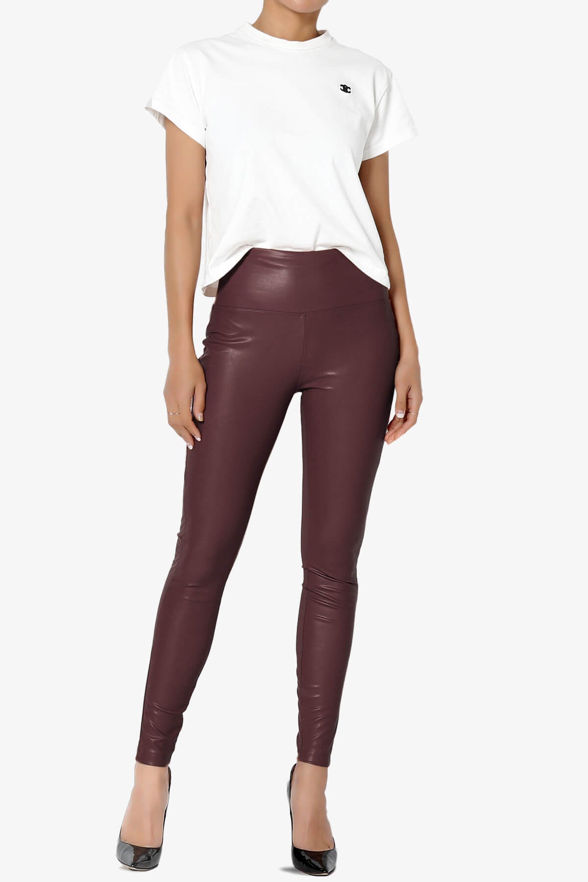 Mayari High Rise Faux Leather Leggings DARK BURGUNDY_6