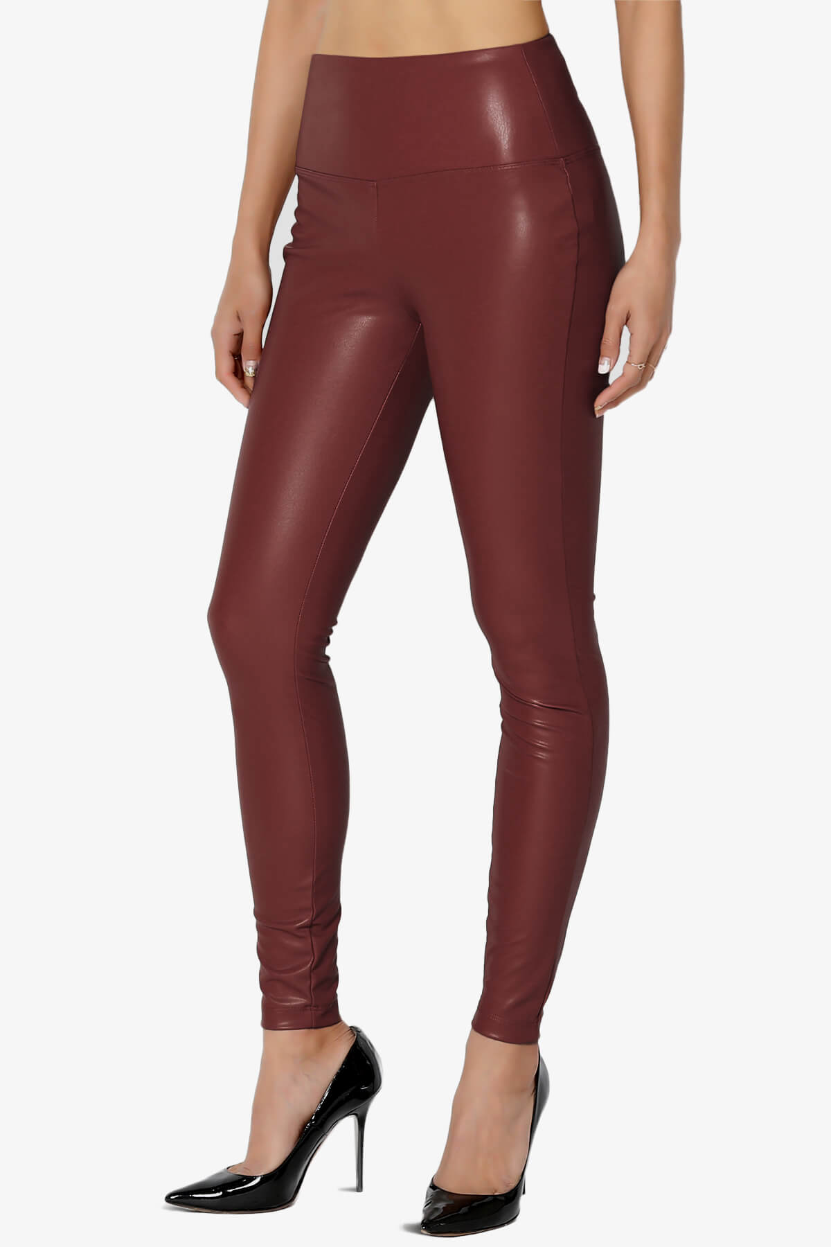 Mayari High Rise Faux Leather Leggings DARK RUST_3