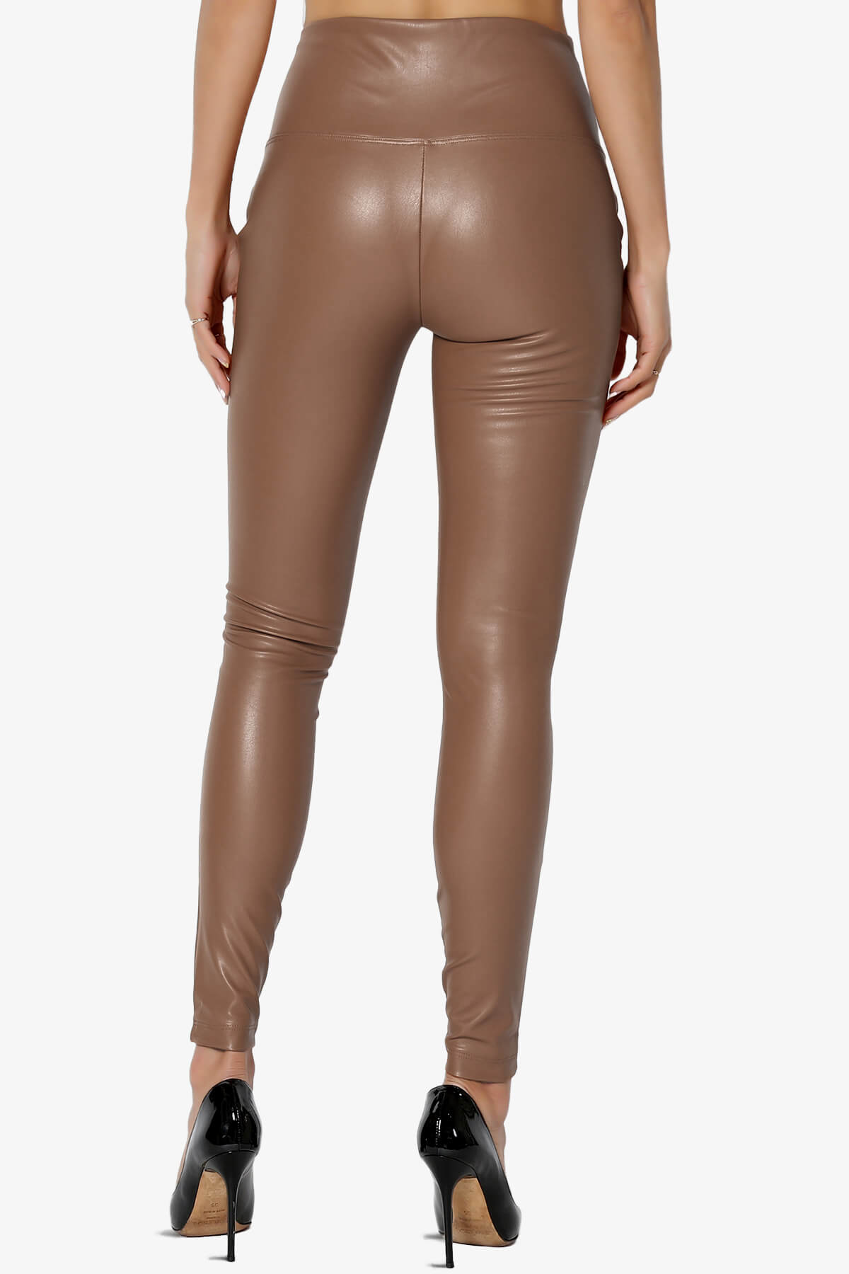 Mayari High Rise Faux Leather Leggings DEEP CAMEL_2
