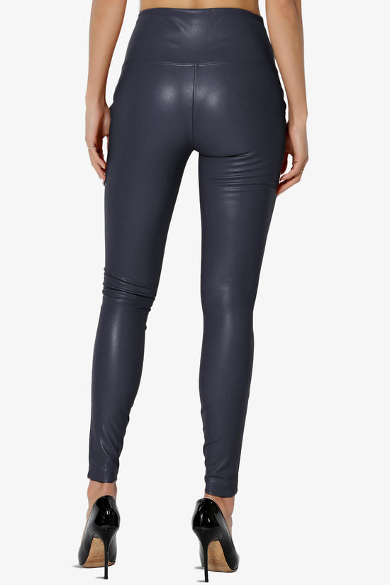 Mayari High Rise Faux Leather Leggings NAVY_2