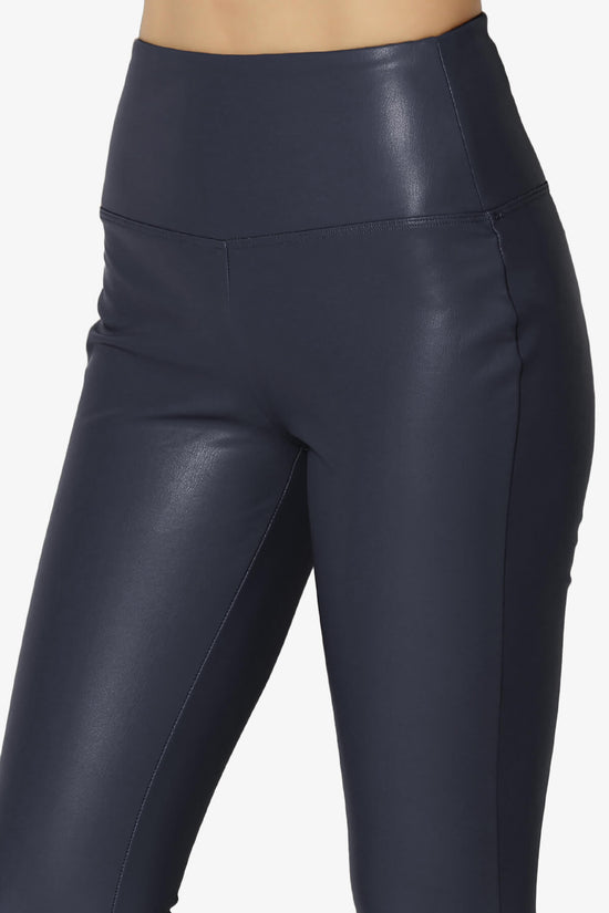 Mayari High Rise Faux Leather Leggings NAVY_5