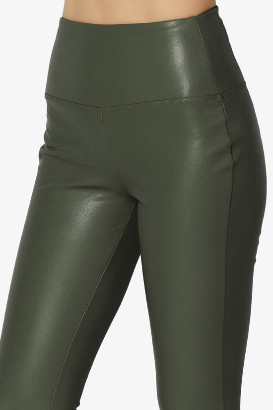 Mayari High Rise Faux Leather Leggings OLIVE_5