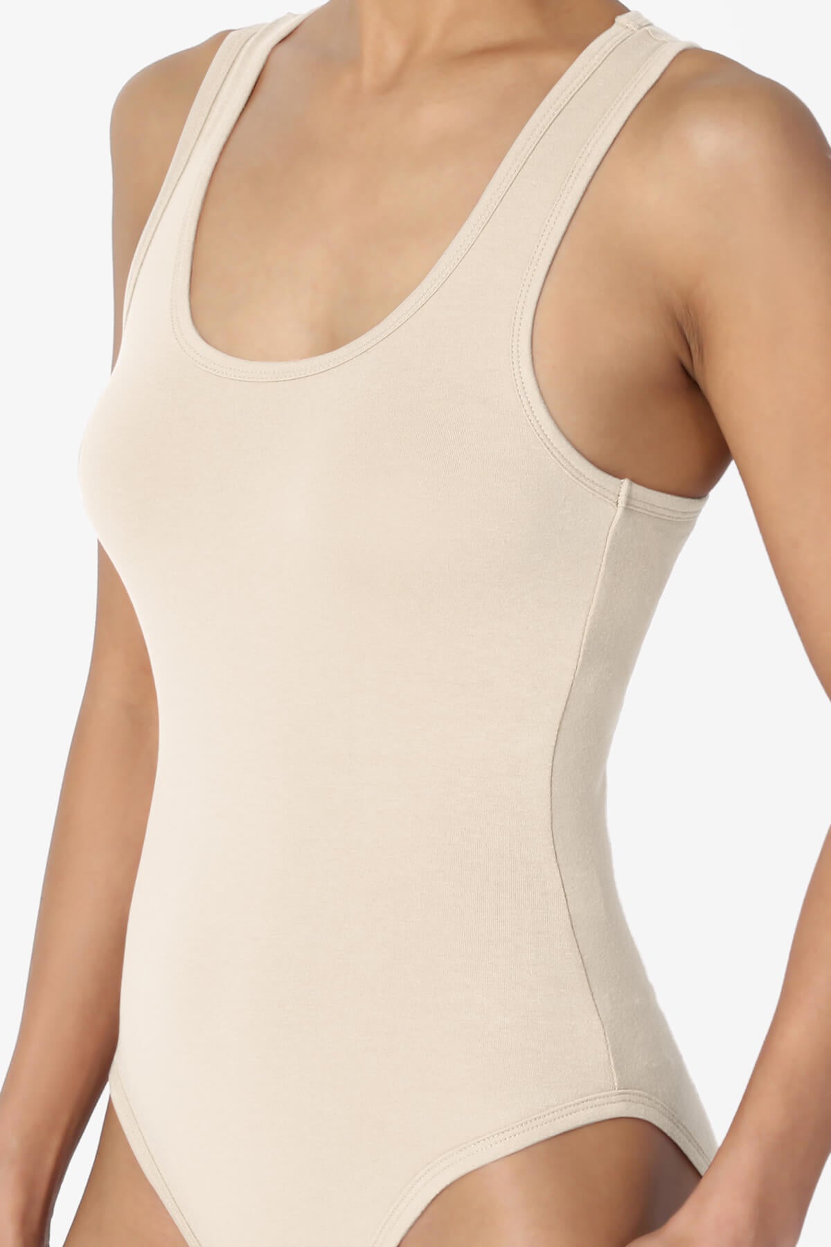 Load image into Gallery viewer, Maya Scoop Neck Tank Bodysuit TAUPE_5
