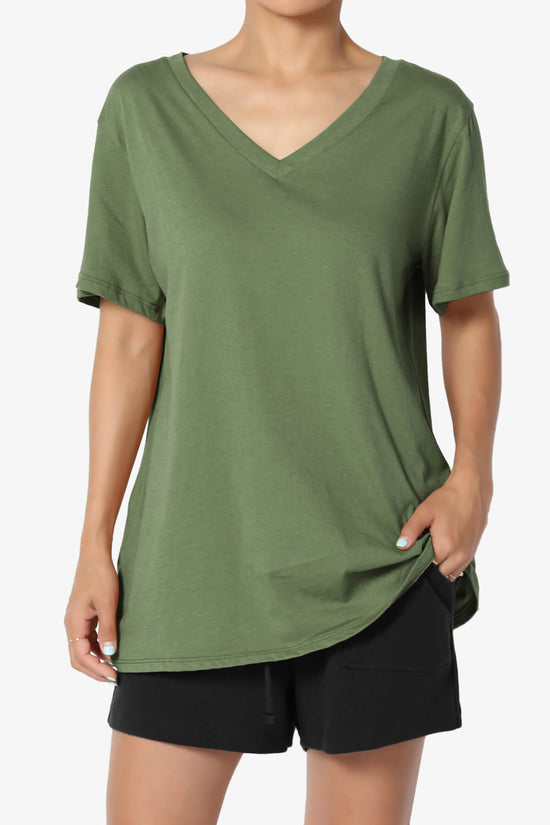 Mayra V-Neck Cotton Boyfriend Tee