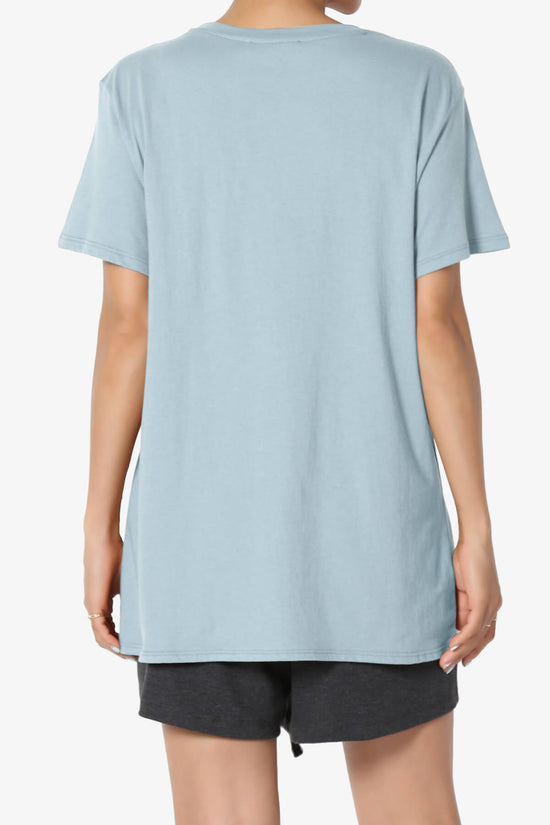 Mayra O Neck Cotton Boyfriend Tee ASH BLUE_2