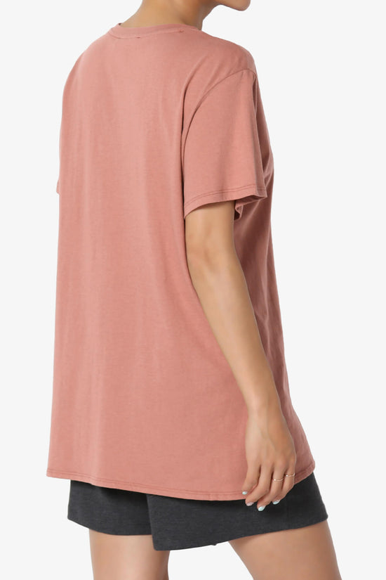Load image into Gallery viewer, Mayra O Neck Cotton Boyfriend Tee ASH ROSE_4
