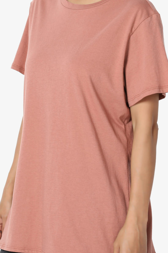 Load image into Gallery viewer, Mayra O Neck Cotton Boyfriend Tee ASH ROSE_5
