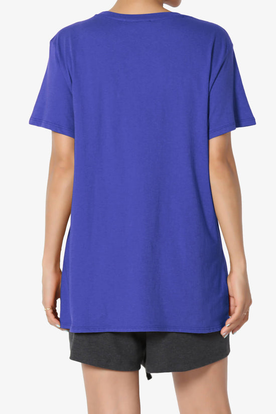 Load image into Gallery viewer, Mayra O Neck Cotton Boyfriend Tee BRIGHT BLUE_2
