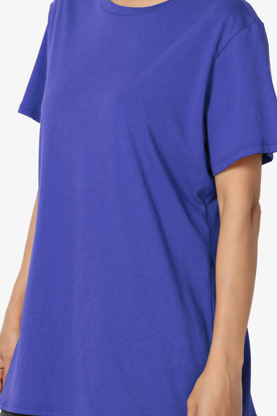 Load image into Gallery viewer, Mayra O Neck Cotton Boyfriend Tee BRIGHT BLUE_5
