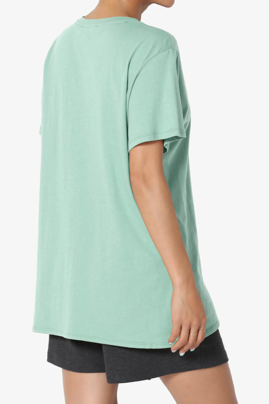 Mayra O Neck Cotton Boyfriend Tee DUSTY GREEN_4