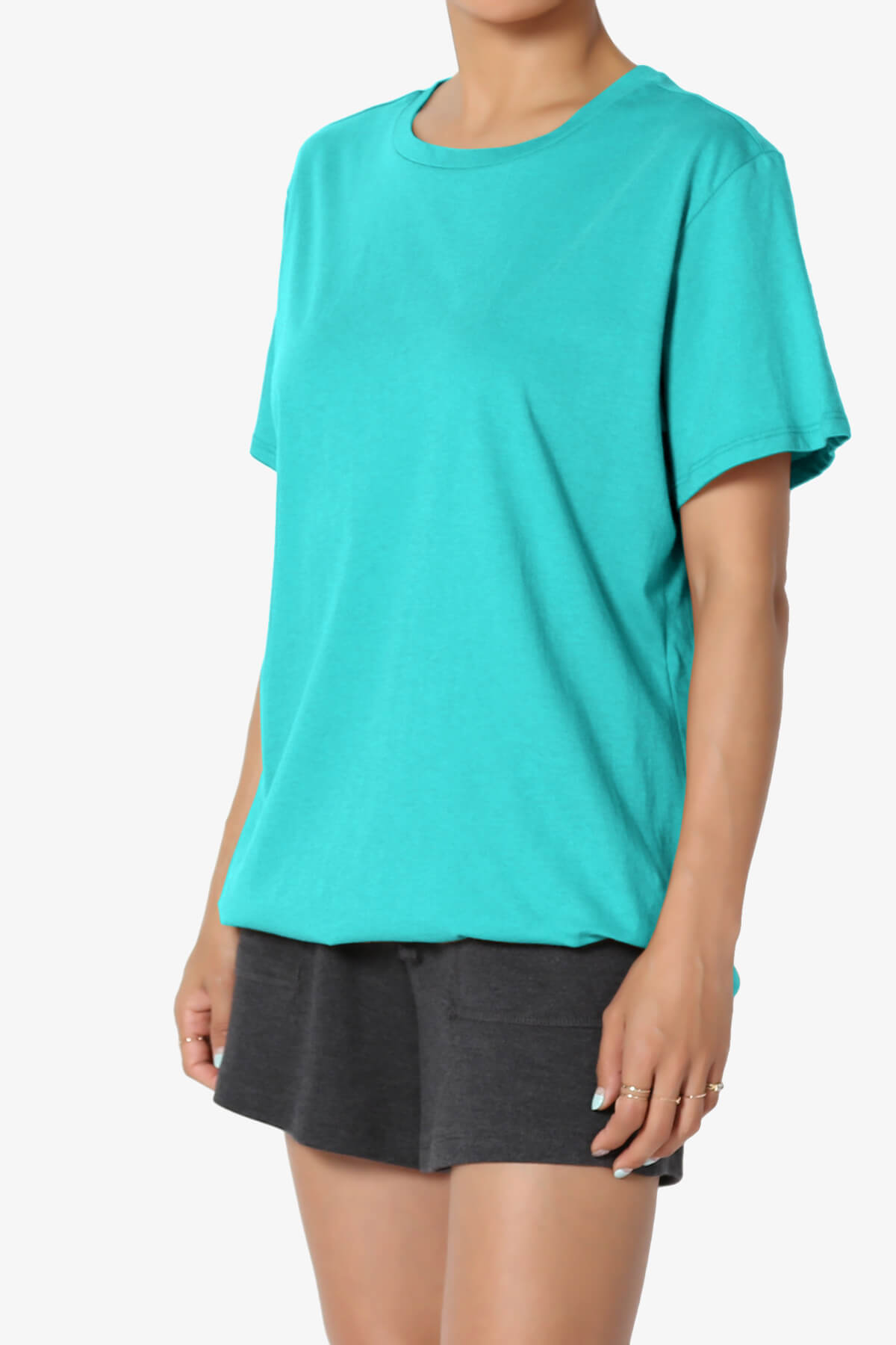 Load image into Gallery viewer, Mayra O Neck Cotton Boyfriend Tee ICE BLUE_3
