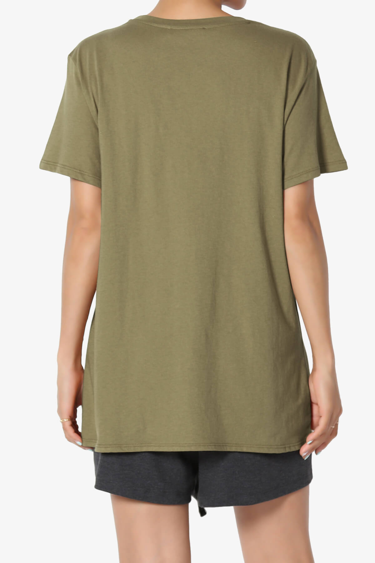 Mayra O Neck Cotton Boyfriend Tee OLIVE KHAKI_2