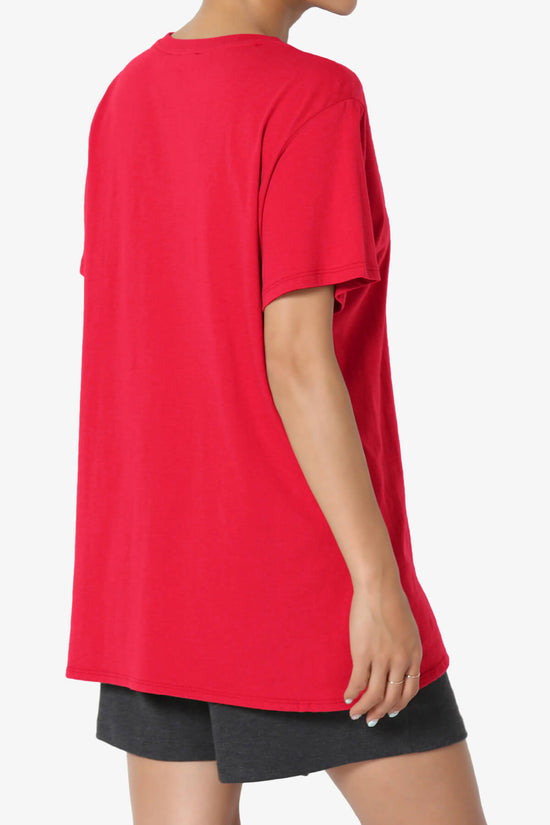 Mayra O Neck Cotton Boyfriend Tee RED_4