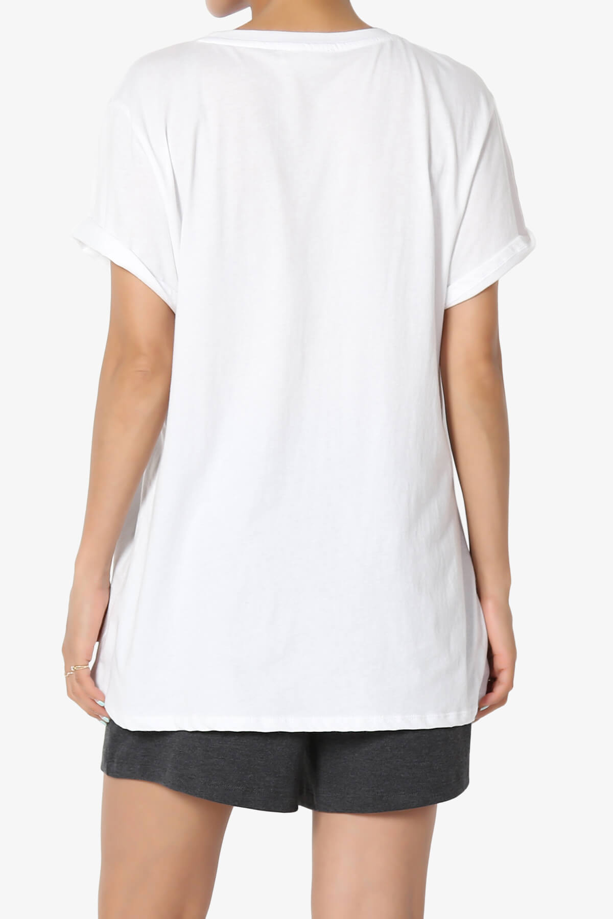 Load image into Gallery viewer, Mayra O Neck Cotton Boyfriend Tee WHITE_2
