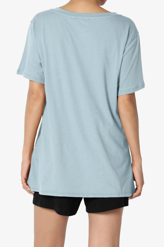 Load image into Gallery viewer, Mayra V-Neck Cotton Boyfriend Tee ASH BLUE_2
