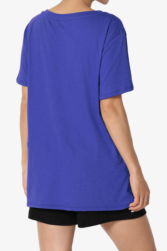 Mayra V-Neck Cotton Boyfriend Tee BRIGHT BLUE_4