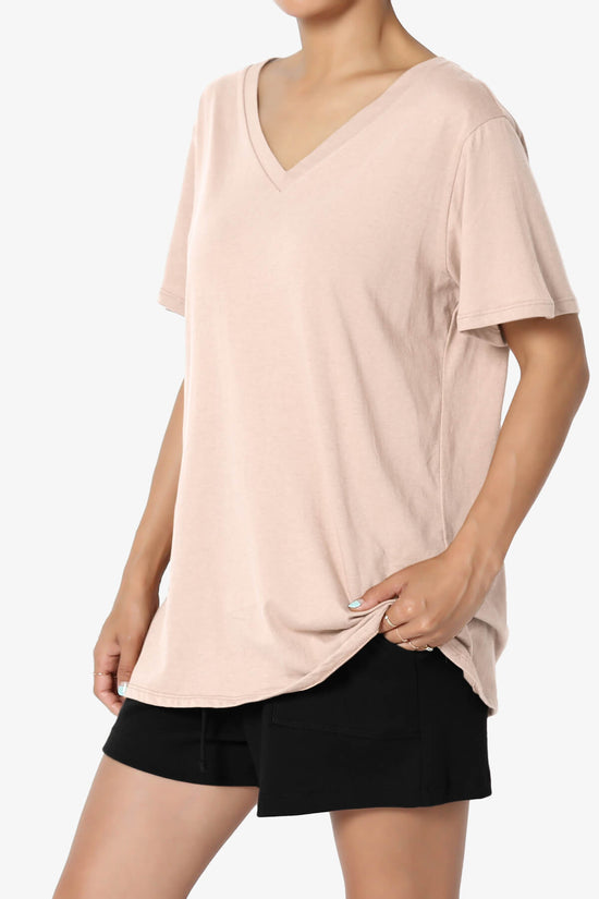 Load image into Gallery viewer, Mayra V-Neck Cotton Boyfriend Tee DUSTY BLUSH_3
