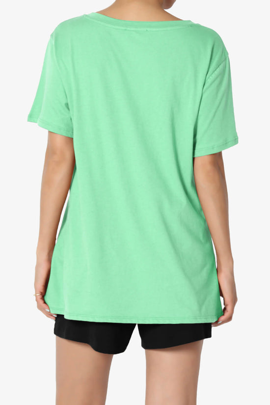 Load image into Gallery viewer, Mayra V-Neck Cotton Boyfriend Tee GREEN MINT_2
