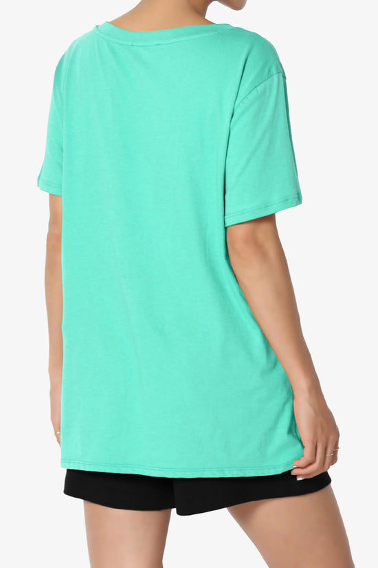 Load image into Gallery viewer, Mayra V-Neck Cotton Boyfriend Tee MINT_4

