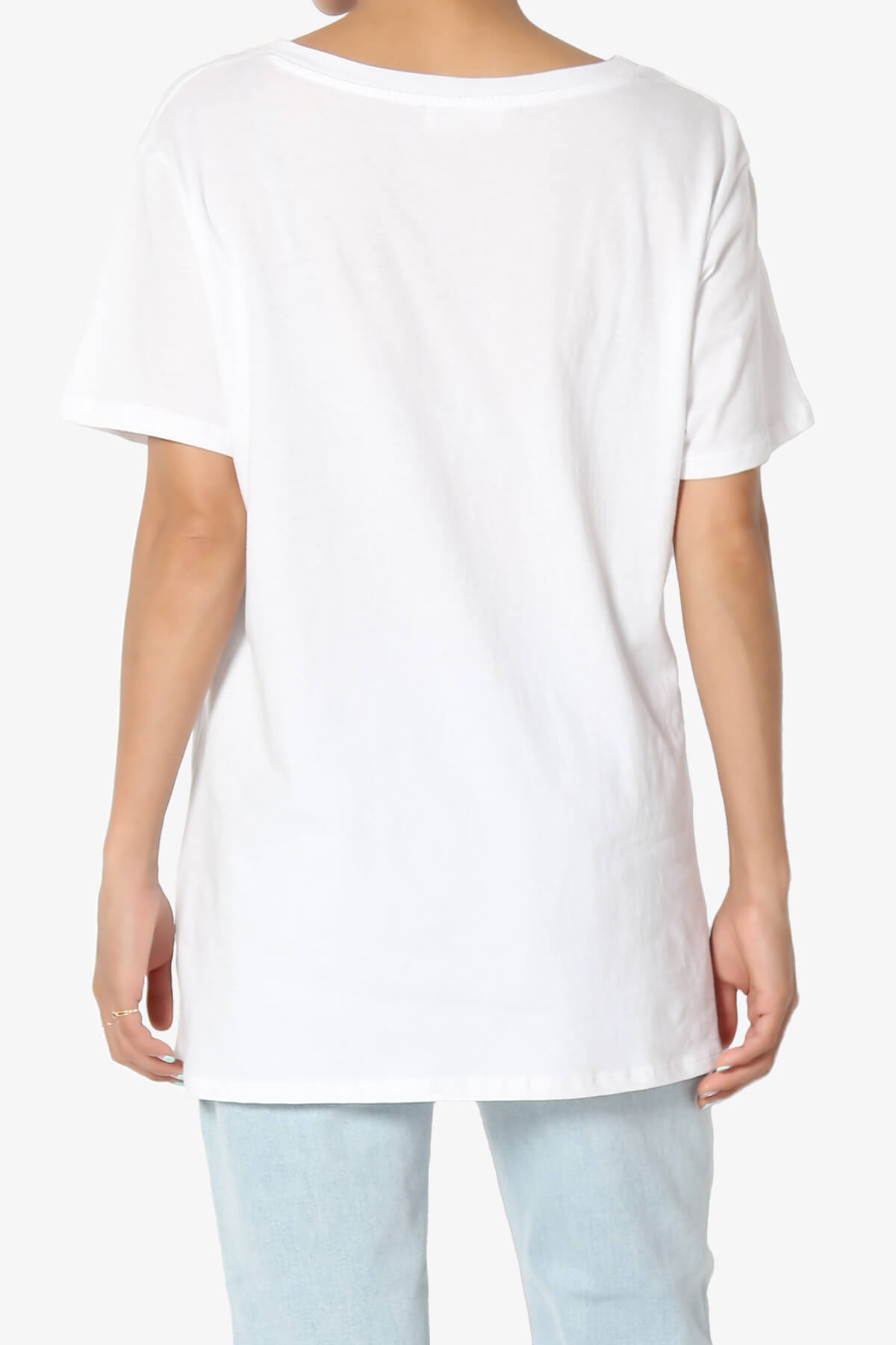 Load image into Gallery viewer, Mayra V-Neck Cotton Boyfriend Tee WHITE_2
