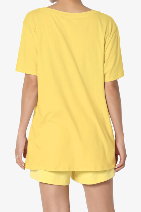 Load image into Gallery viewer, Mayra V-Neck Cotton Boyfriend Tee YELLOW_2
