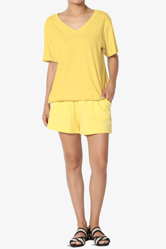 Load image into Gallery viewer, Mayra V-Neck Cotton Boyfriend Tee YELLOW_6
