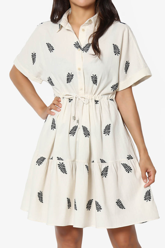 Meoldy Embroidered Shirt Mini Dress