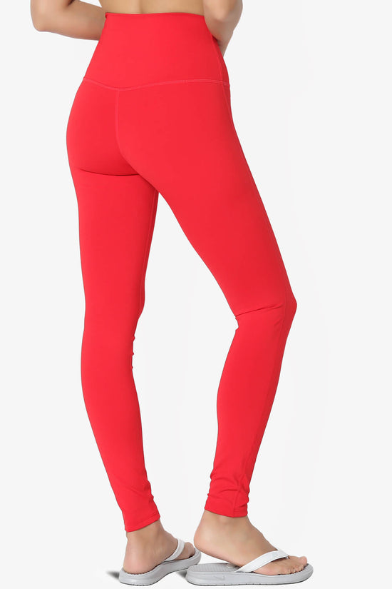 Mosco Athletic High Rise Ankle Leggings RED_1