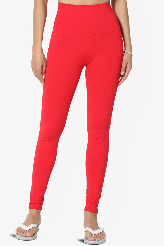 Mosco Athletic High Rise Ankle Leggings RED_2